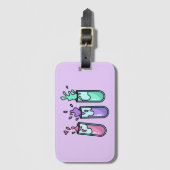 乱れた試験管 ラゲッジタグ (正面縦)