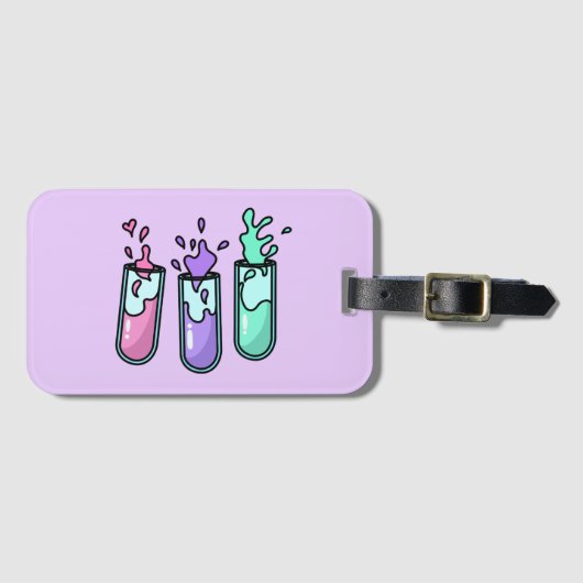 乱れた試験管 ラゲッジタグ (正面横)