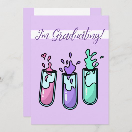 乱れた試験管 招待状 (正面/裏面)