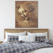 乱れた髪の若い女性の頭か、レダ キャンバスプリント (インサイチュ (寝室))