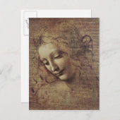 乱れた髪の若い女性の頭か、レダ ポストカード (正面/裏面)