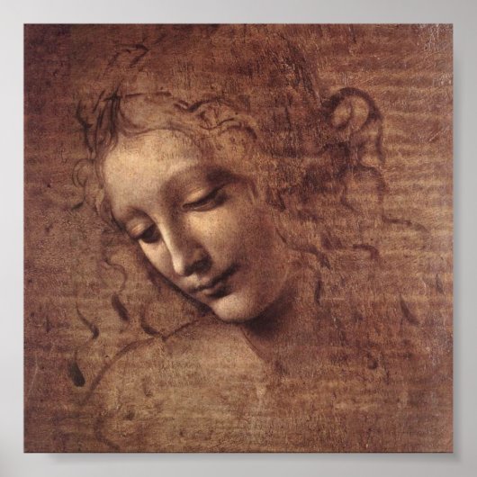 乱れた髪の若い女性の頭(Leda) ポスター (正面)