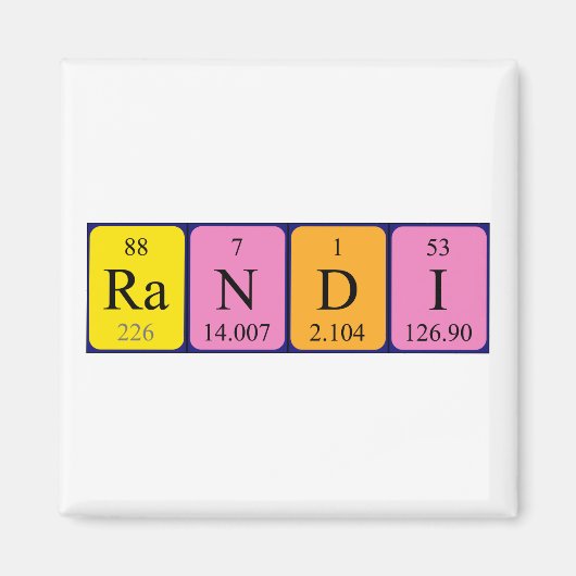 乱数周期表名磁石 マグネット (正面)