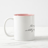 乱暴に可能芸術のマグ決していかに忘れないで下さい ツートーンマグカップ (左)