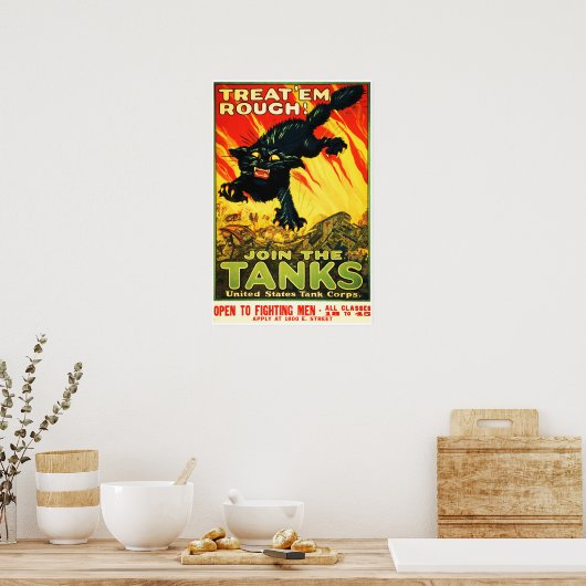 乱暴に扱え!戦車に参加するアメリカの第二次世界大戦1 ポスター (キッチン)