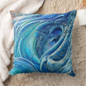 乱気流の流れ海の抽象芸術アート クッション (ブランケット)