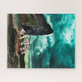 乱流の海の海賊船 ジグソーパズル (横)