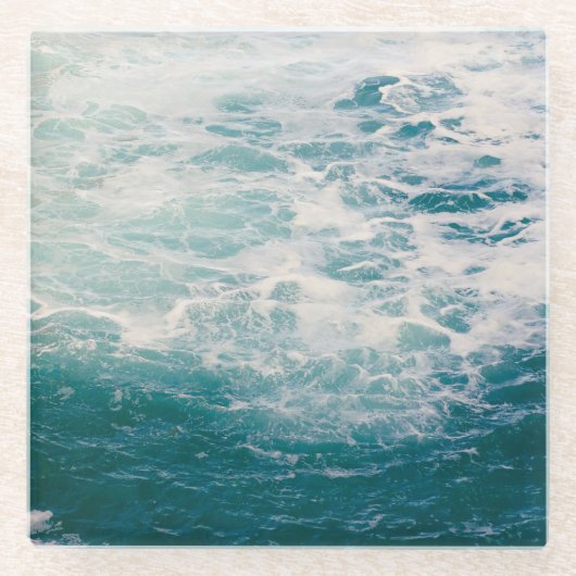 乱流ブルーウォーターコースター ガラスコースター (正面)