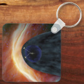 乱流宇宙を探索する2つのボイジャー宇宙船。 キーホルダー (裏面)
