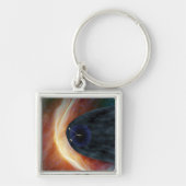 乱流宇宙を探索する2つのボイジャー宇宙船。 キーホルダー (正面)