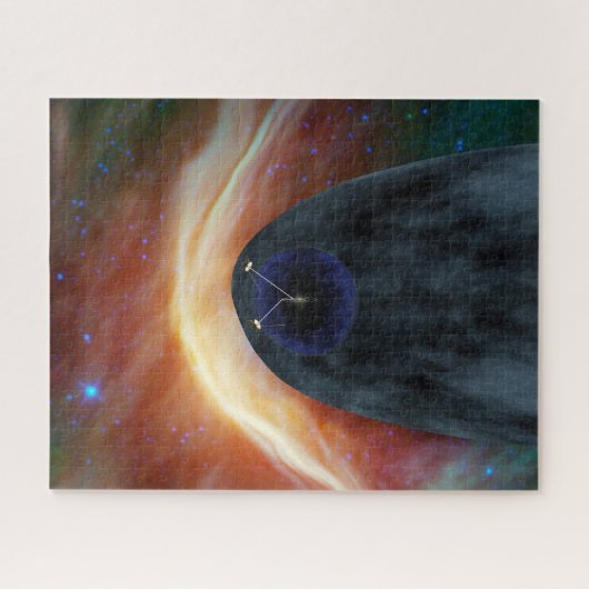 乱流宇宙を探索する2つのボイジャー宇宙船。 ジグソーパズル (横)