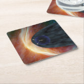 乱流宇宙を探索する2つのボイジャー宇宙船。 スクエアペーパーコースター (アングル)