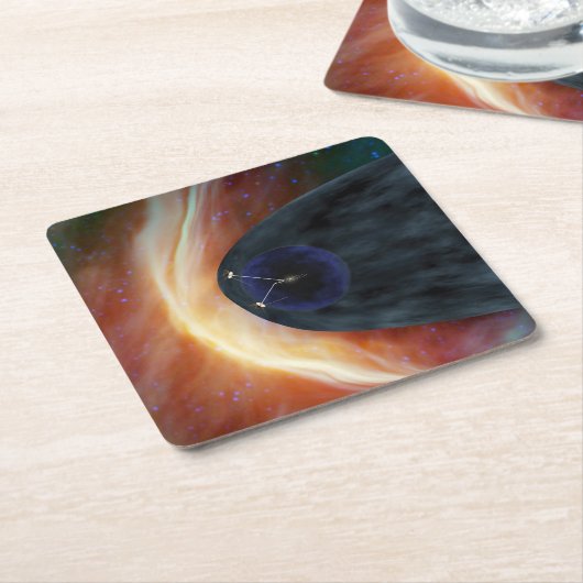 乱流宇宙を探索する2つのボイジャー宇宙船。 スクエアペーパーコースター (アングル)