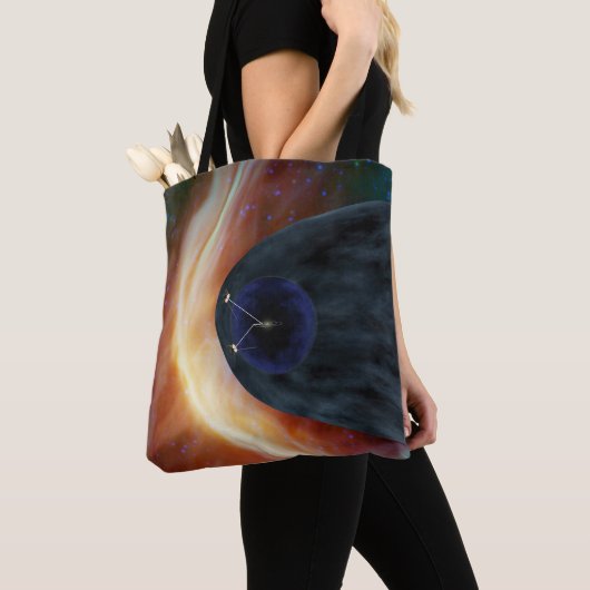 乱流宇宙を探索する2つのボイジャー宇宙船。 トートバッグ (クローズアップ)