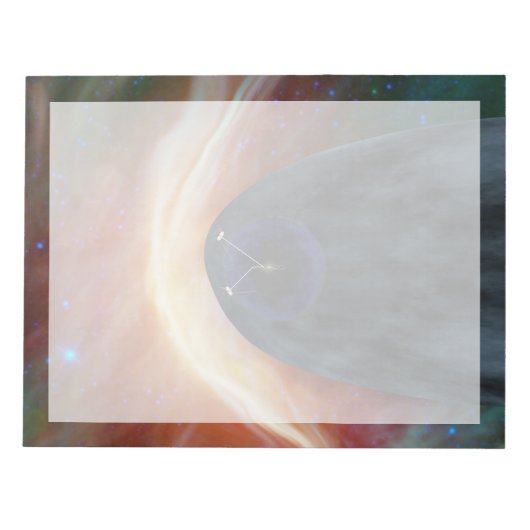 乱流宇宙を探索する2つのボイジャー宇宙船。 ノートパッド (正面)