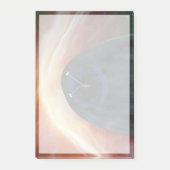 乱流宇宙を探索する2つのボイジャー宇宙船。 ポストイット (正面)