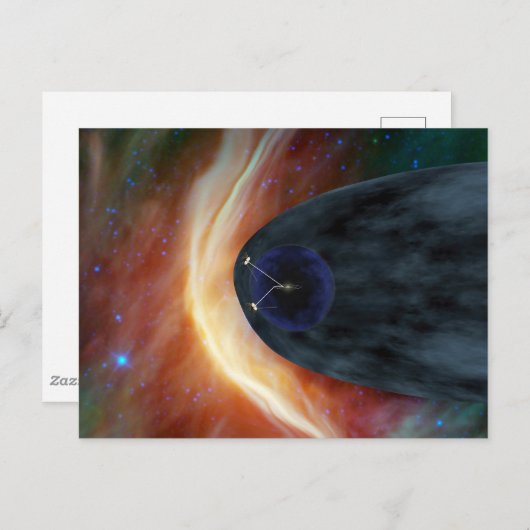乱流宇宙を探索する2つのボイジャー宇宙船。 ポストカード (正面/裏面)