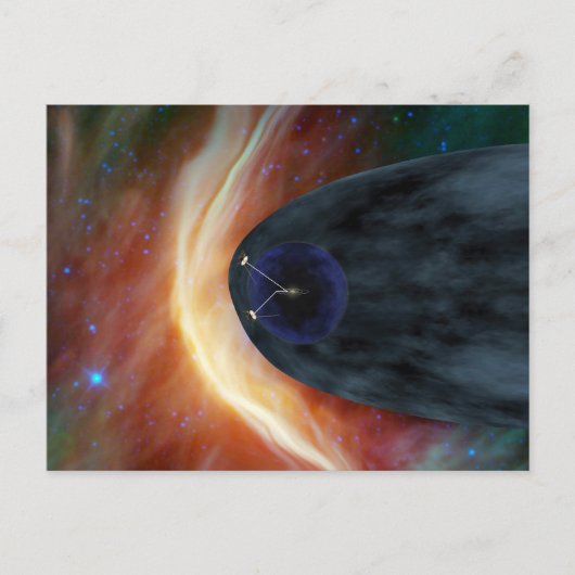 乱流宇宙を探索する2つのボイジャー宇宙船。 ポストカード (正面)