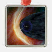 乱流宇宙を探索する2つのボイジャー宇宙船。 メタルオーナメント (正面)