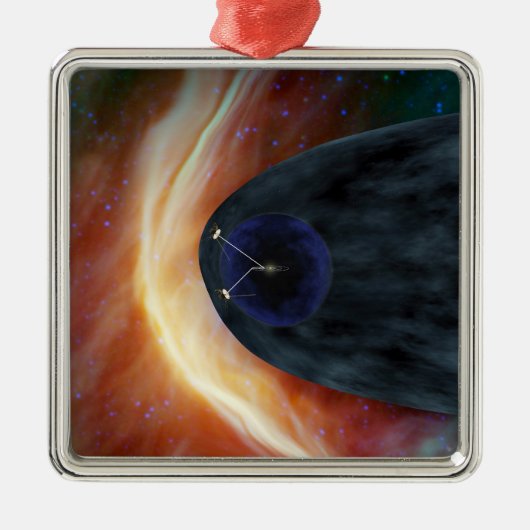 乱流宇宙を探索する2つのボイジャー宇宙船。 メタルオーナメント (正面)