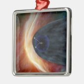 乱流宇宙を探索する2つのボイジャー宇宙船。 メタルオーナメント (左)