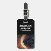 乱流宇宙を探索する2つのボイジャー宇宙船。 ラゲッジタグ (正面縦)