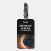 乱流宇宙を探索する2つのボイジャー宇宙船。 ラゲッジタグ (裏面縦)