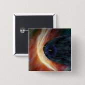 乱流宇宙を探索する2つのボイジャー宇宙船。 缶バッジ (正面&裏面)