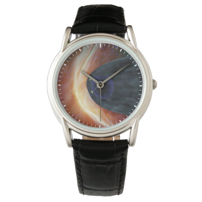 乱流宇宙を探索する2つのボイジャー宇宙船。 腕時計 (正面)