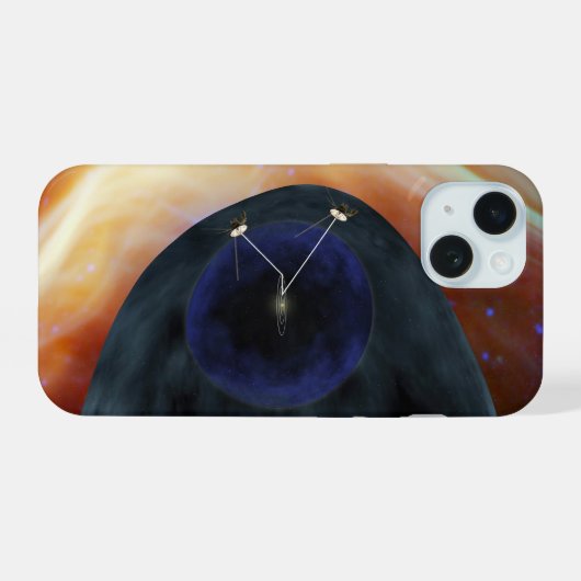 乱流宇宙を探索する2つのボイジャー宇宙船。 iPhone 15ケース (裏面横)
