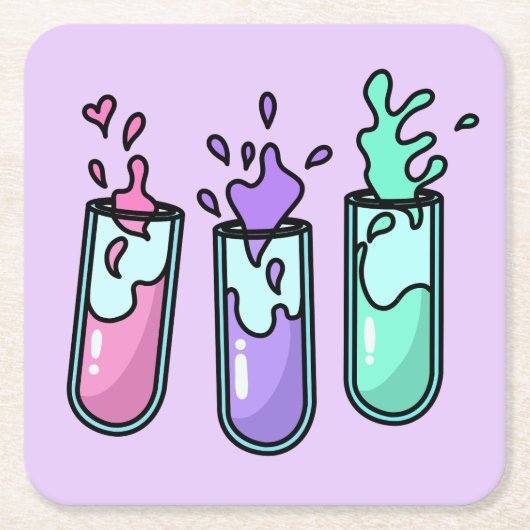 乱流試験管 スクエアペーパーコースター (正面)