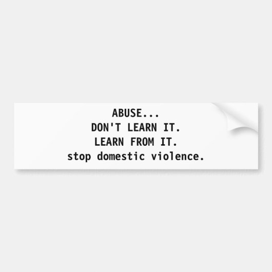 乱用および家庭内暴力の認識度 バンパーステッカー (正面)