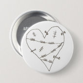 乱用されたハート 缶バッジ (正面&裏面)