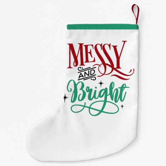 乱雑で明るい |おもしろいフェスティバル スモールクリスマスストッキング (裏面)