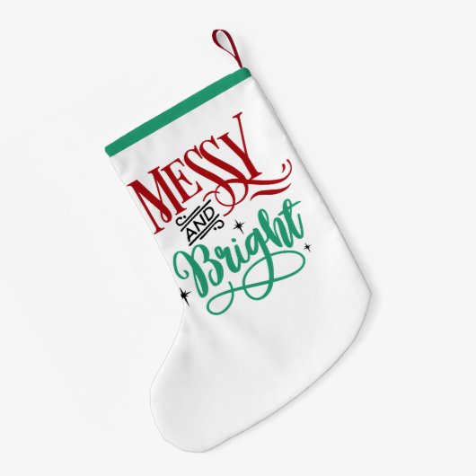 乱雑で明るい |おもしろいフェスティバル スモールクリスマスストッキング (裏面 (吊り時))