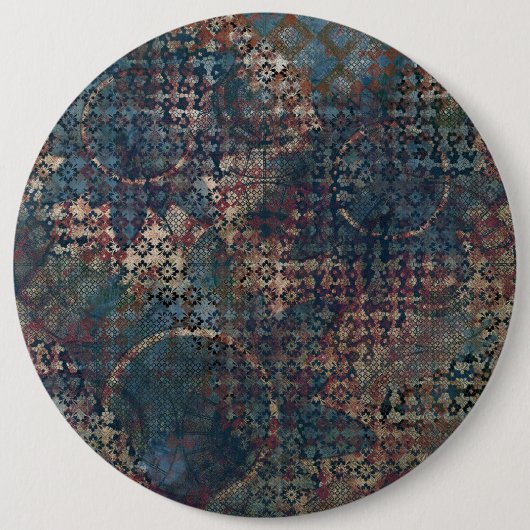 乱雑なパッチワークの質感 缶バッジ (正面)