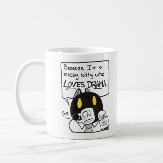 乱雑な子猫誰がドラマのマグカップを愛する コーヒーマグカップ (左)