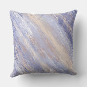 乱雑な抽象芸術ブルーとベージュ絵を描ストローク クッション (裏面)