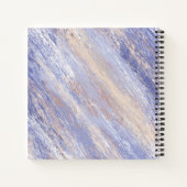 乱雑な抽象芸術ブルーとベージュ絵を描ストローク ノートブック (裏面)