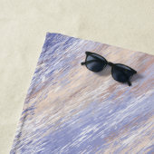 乱雑な抽象芸術ブルーとベージュ絵を描ストローク ビーチタオル (インサイチュ)