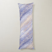 乱雑な抽象芸術ブルーとベージュ絵を描ストローク ボディピロー (裏面 (縦))