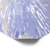 乱雑な抽象芸術ブルーとベージュ絵を描ストローク ポスター (角)