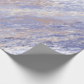 乱雑な抽象芸術ブルーとベージュ絵を描ストローク ラッピングペーパー (角)