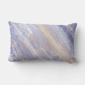 乱雑な抽象芸術ブルーとベージュ絵を描ストローク ランバークッション (裏面)