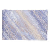 乱雑な抽象芸術ブルーとベージュ絵を描ストローク 枕カバー (裏面)