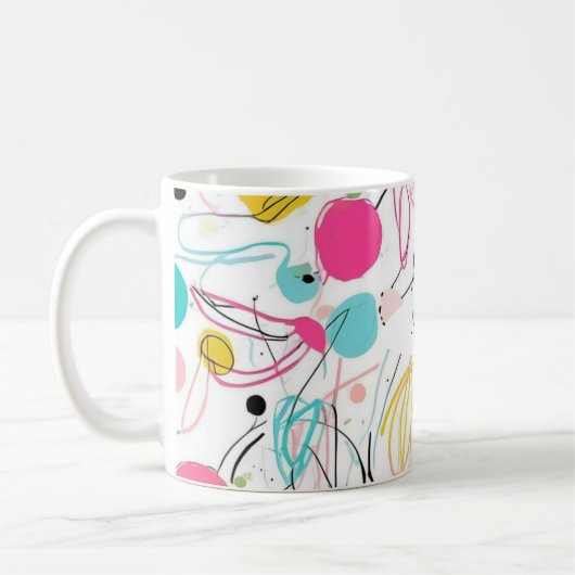 乱雑な落書きと形状 コーヒーマグカップ (左)