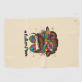 乱雑な誇りを持った自閉症の母 ゴルフタオル (横)