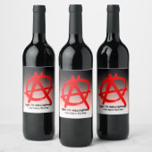 乱雑な赤い無政府状態の記号 ワインラベル (ボトル)