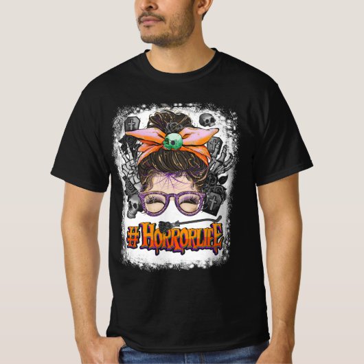乱雑バンホラー人生ホラー映画ホラー母ホール Tシャツ (正面)
