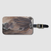 乱髪の田舎西茶色の馬 ラゲッジタグ (正面横)